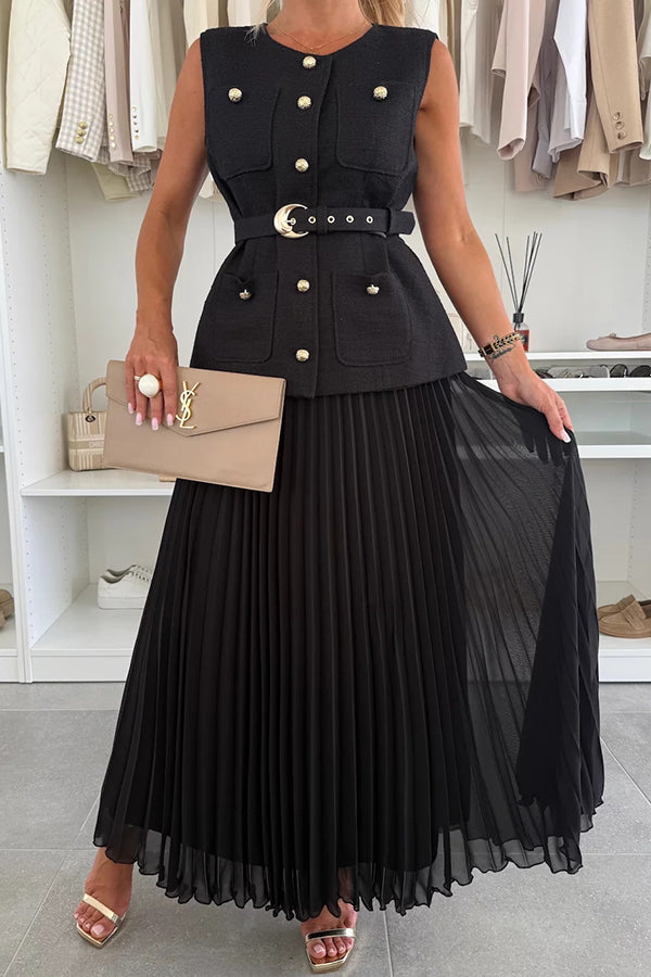 La Musea™ | Gonna lunga in tulle a trapezio con pieghe