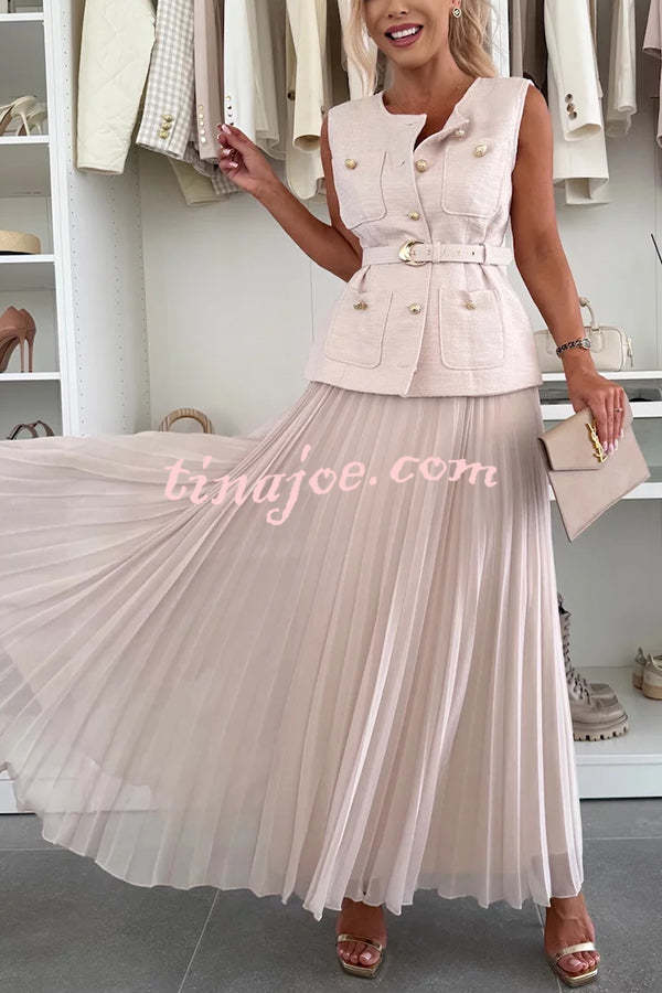 La Musea™ | Gonna lunga in tulle a trapezio con pieghe