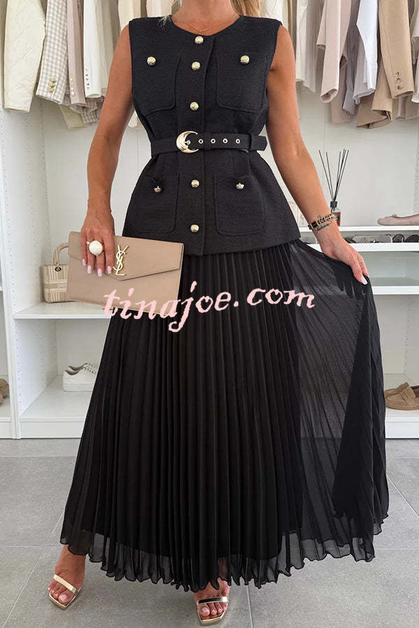 La Musea™ | Gonna lunga in tulle a trapezio con pieghe